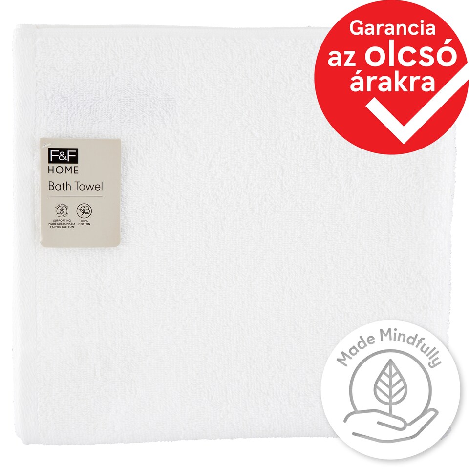 F&F Home Basics White Bath Towel 70 cm x 120 cm