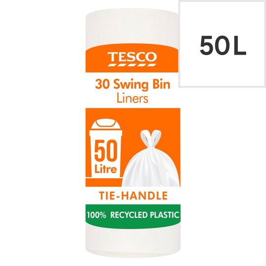 Tesco Tie Handle Swing Bin Liners 30Pk (50L) Tesco Groceries