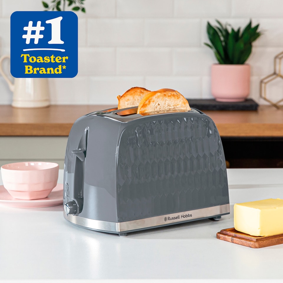 image 1 of Russell Hobbs Honeycomb Toaster Grey