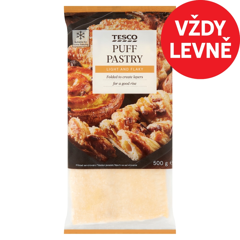 Tesco Listové těsto hluboce zmrazené 500g