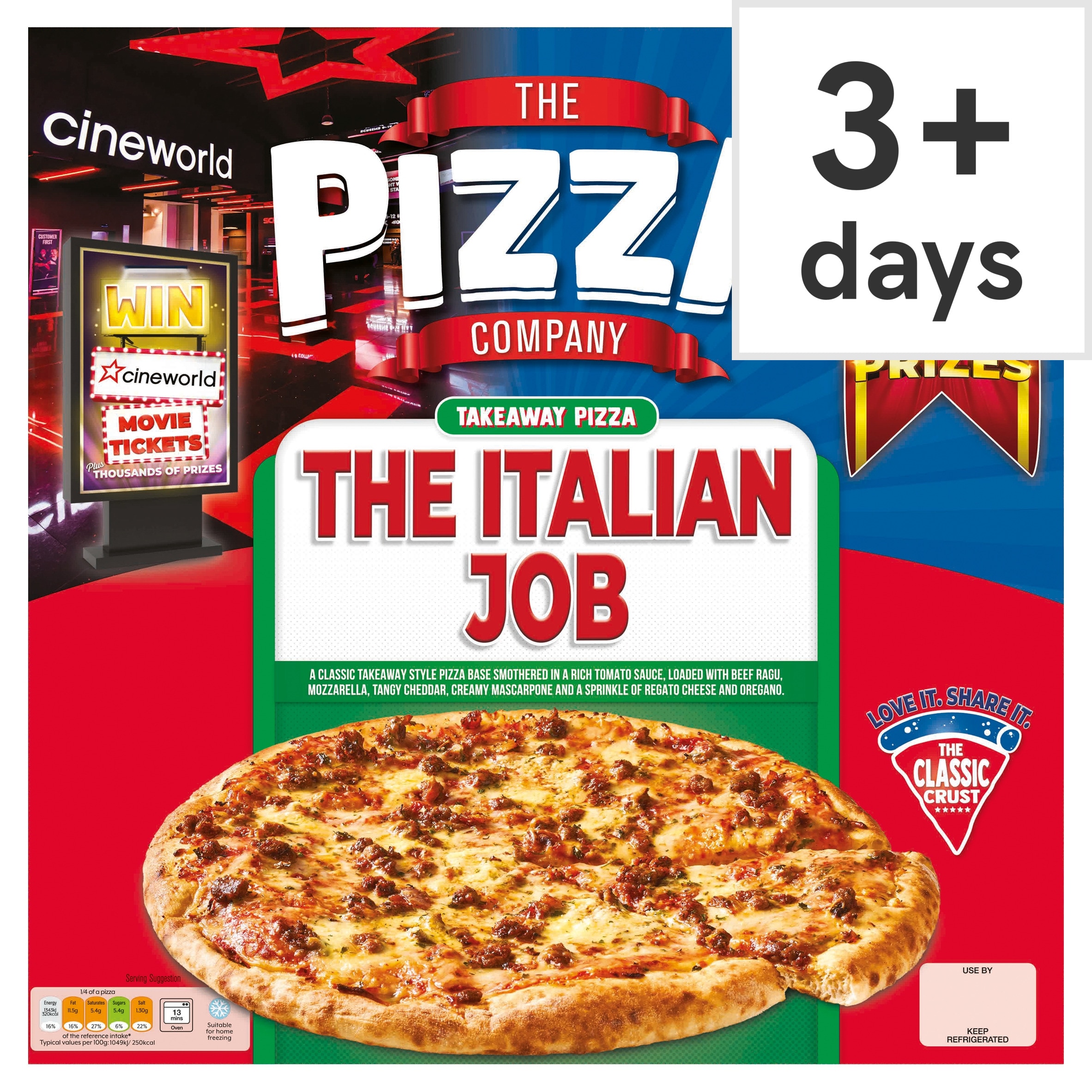 The Pizza Company The Italian Job Pizza 510g