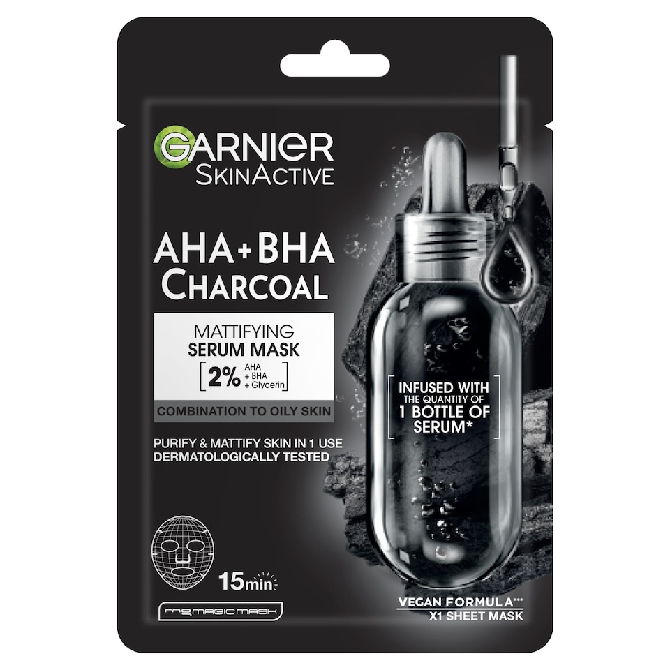 image 1 of Garnier Charcoal/Algae Face Mask 28G