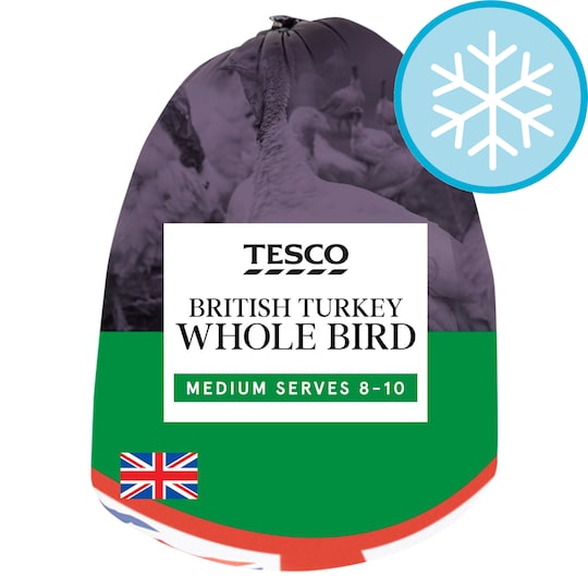 Tesco British Frozen Medium Basted Whole Turkey Bird 3.9Kg 5.2kg