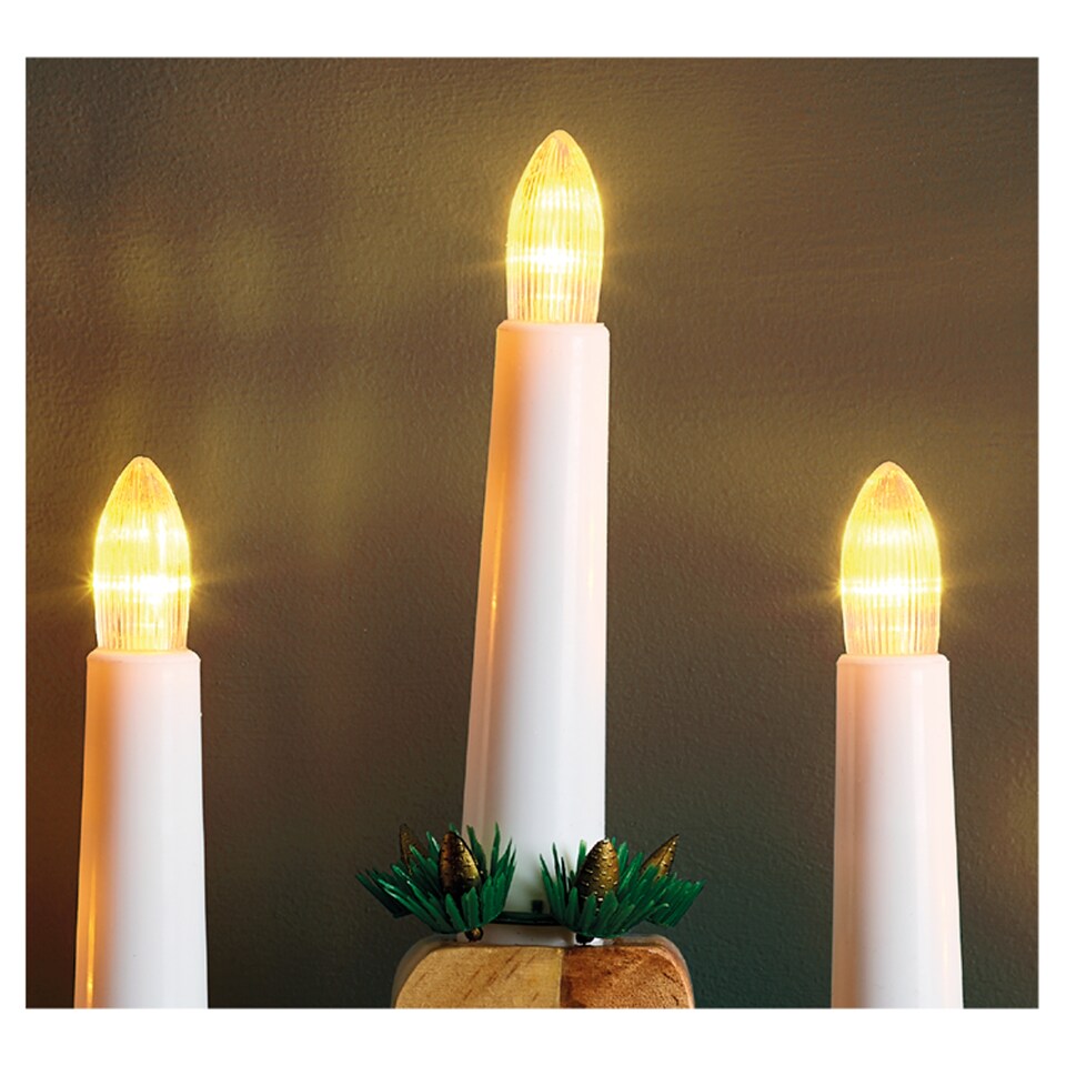 image 1 of T. WOODEN LED CANDLE BRIDGE
