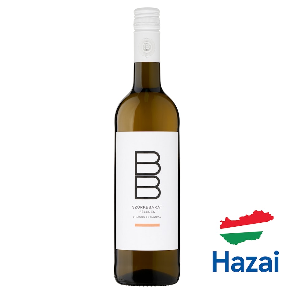 BB Dunántúli Szürkebarát félédes fehérbor 13% 0,75 l