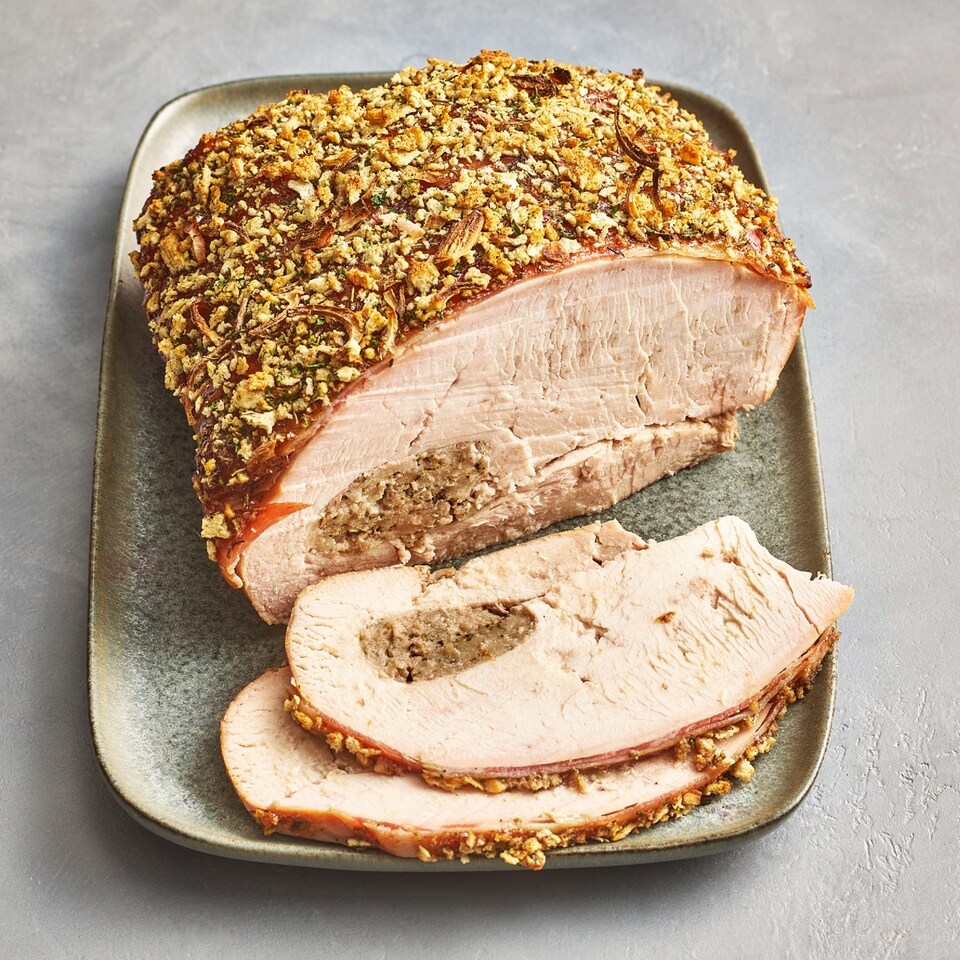 Tesco Finest Slow Cooked Two Bird Ballotine Turkey & Chicken with Stuffing 1.43kg  (Serves 6)