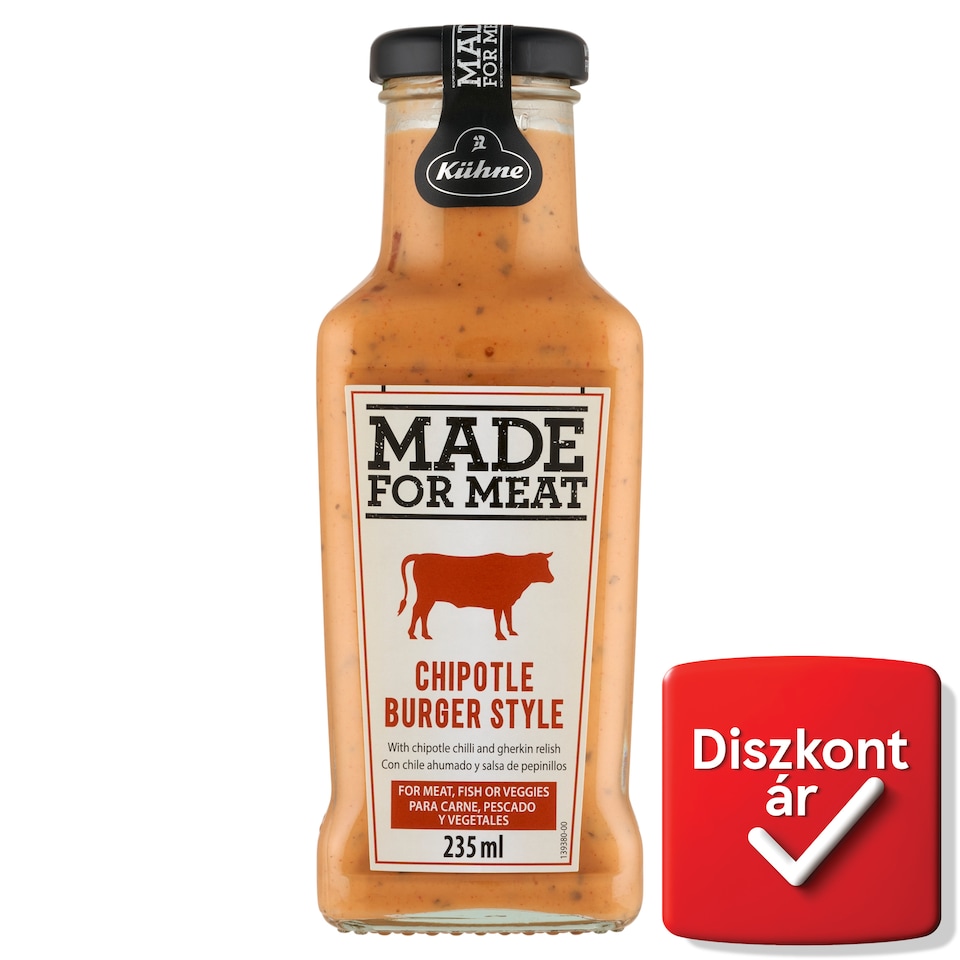 Kühne Made for Meat burger stílusú chipotle paprikás szósz 235 ml