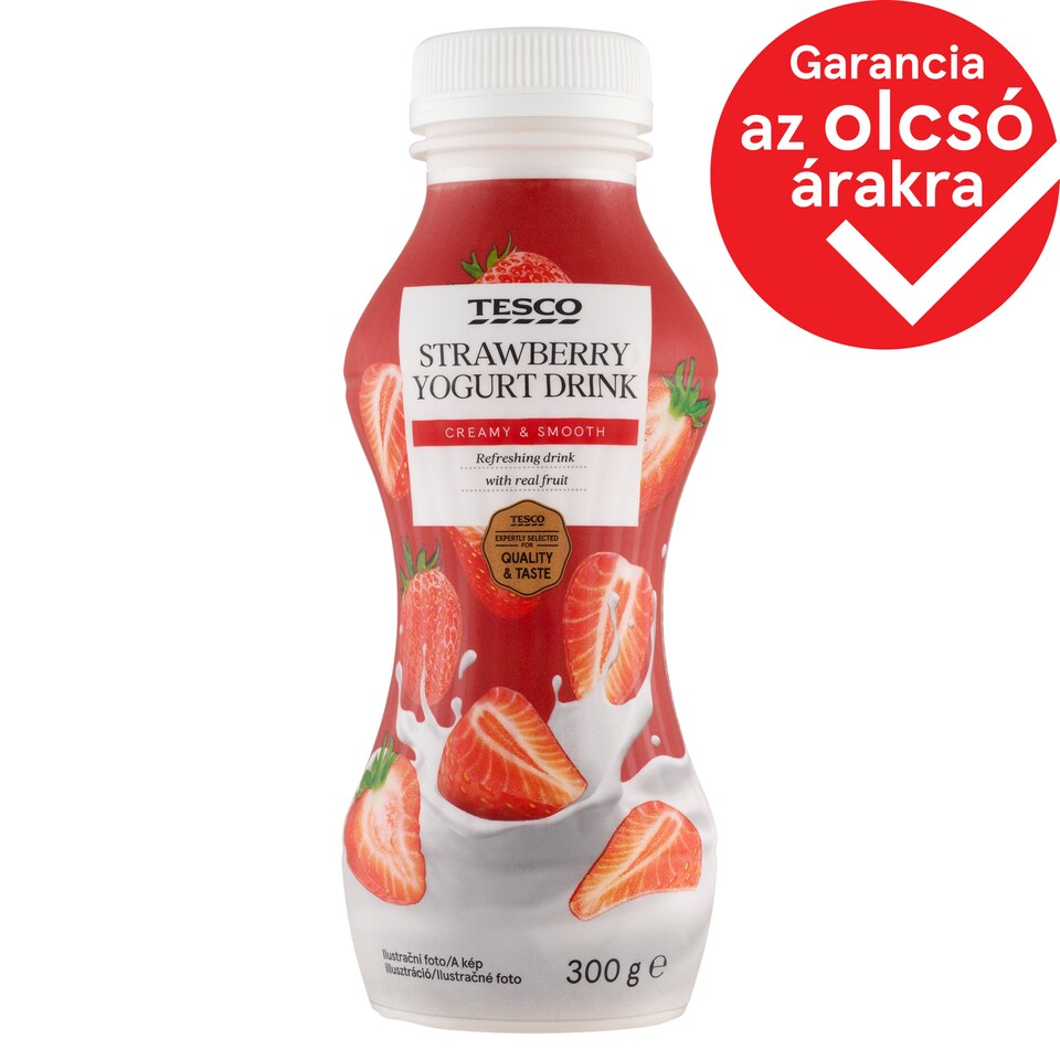 Tesco zsírszegény szamócás joghurtital 300 g