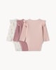 image 2 of F&F Baby 3-Pack Cotton Rich Frill Bodysuits in Mink