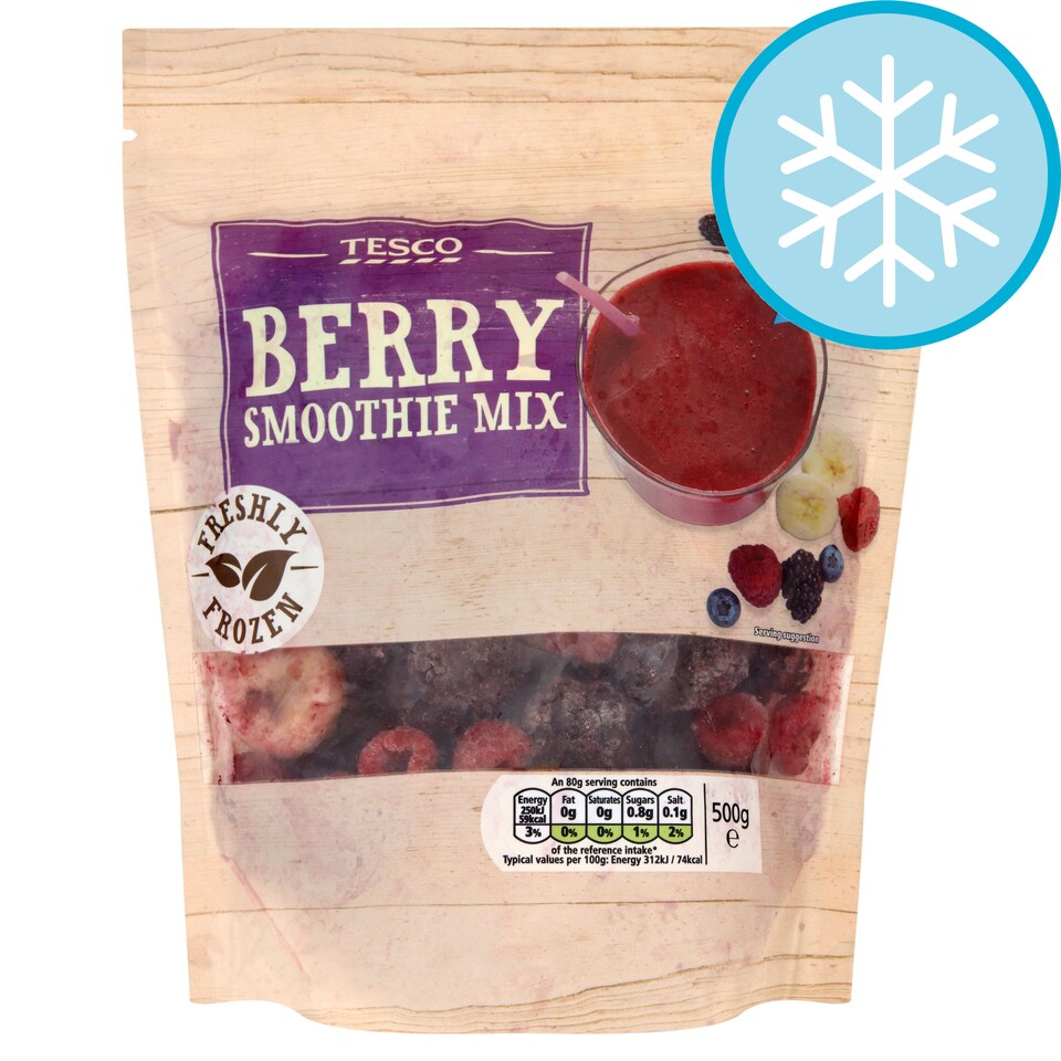 Tesco B/Berry, Raspberry Blueberry Banana Smoothie 500G
