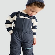 F&F Boys Explorer Slogan Waterproof Ski Salopettes in Black