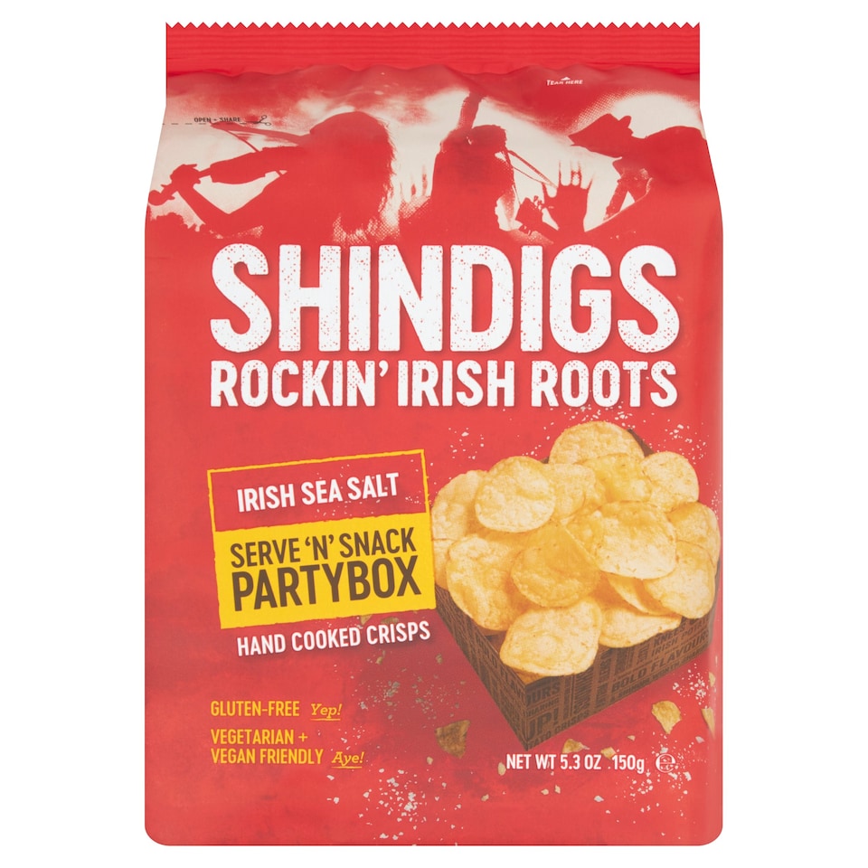 Shindigs Irish Sea Salt Crisps 150G Tesco Groceries