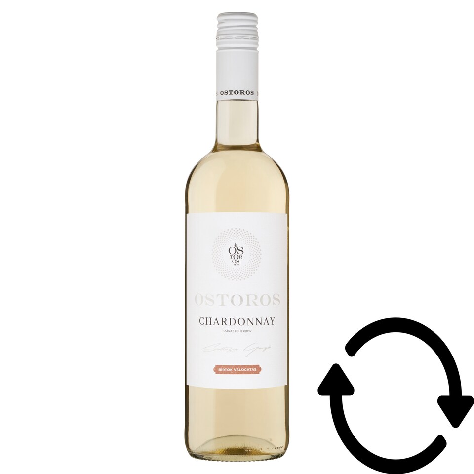 Ostorosbor Chardonnay száraz fehérbor 11,5% 750 ml 1. kép