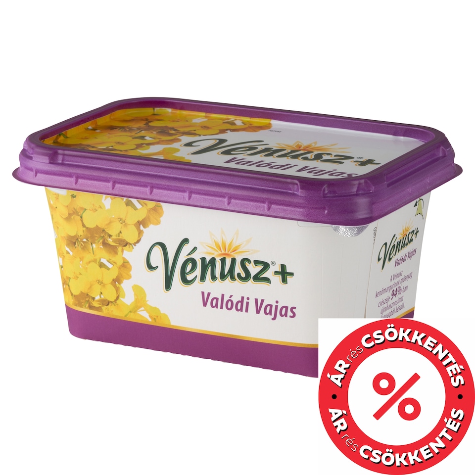 Vénusz+ Valódi Vajas 60% zsírtartalmú margarin 450 g