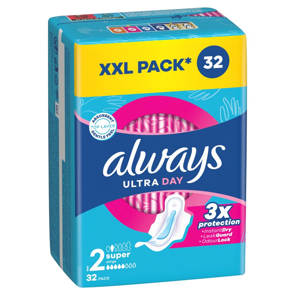 Obrázek 1 pro produkt Always, Hygienické Vložky Ultra Day Super (Velikost 2), Křidélka x 32, Vložky