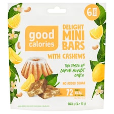 Good Calories Delight Mini Bars with Cashews the Taste of Lemon Bundt Cake 6 x 17 g (102 g)