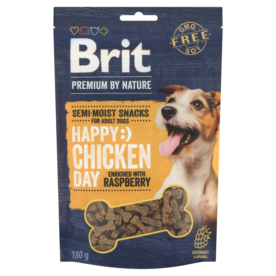 image 1 of Brit Premium By Nature Semi-Moist Dog Treat Chicken Enriched with Raspberry 180 g
