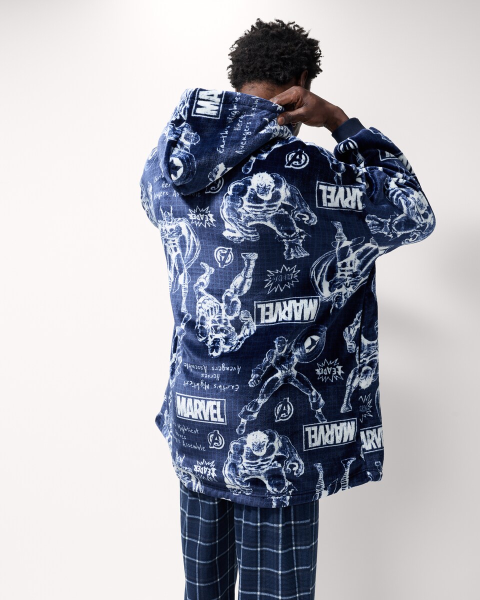 image 1 of Marvel Fleece Hoodie in Black