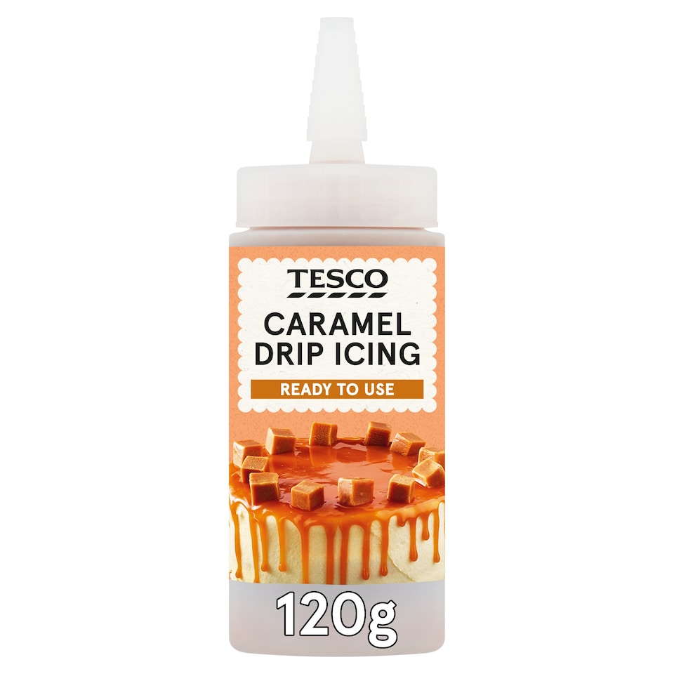 Tesco Carmel Drip Icing 120g 