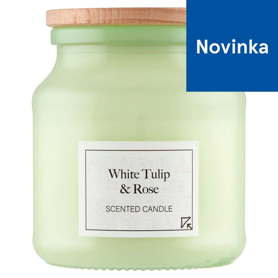 Tesco White Tulip & Rose Mini Jar Green Scented Candle 110 g