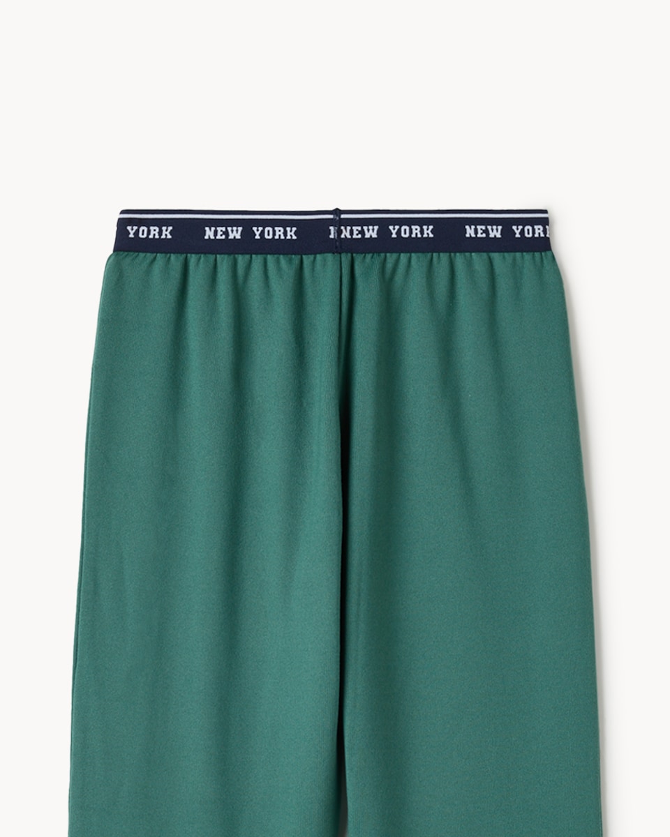image 1 of F&F Boys Sweatshirt and Bottoms Pyjama Set in Green
