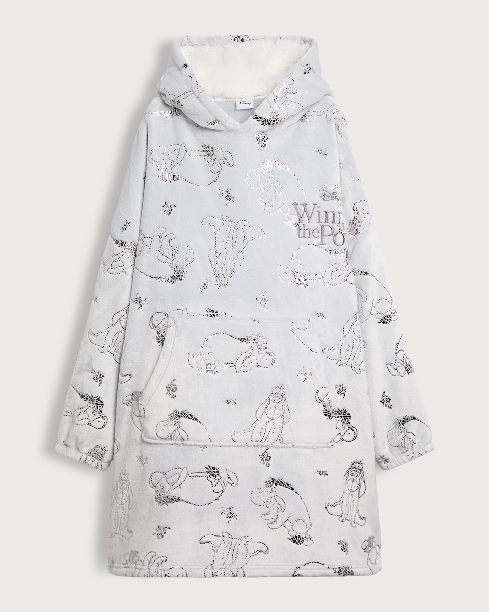 image 1 of Disney Winnie the Pooh Eeyore Fleece Hoodie in Grey