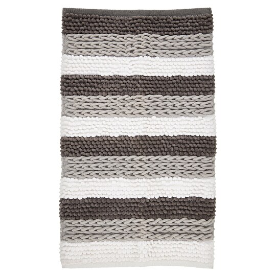 Tesco Chenille Stripe Bath Mat Grey Tesco Groceries