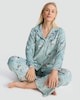 image 2 of Disney Bambi Print Revere Shirt and Trousers Fleece Pyjama Set in Multi Green