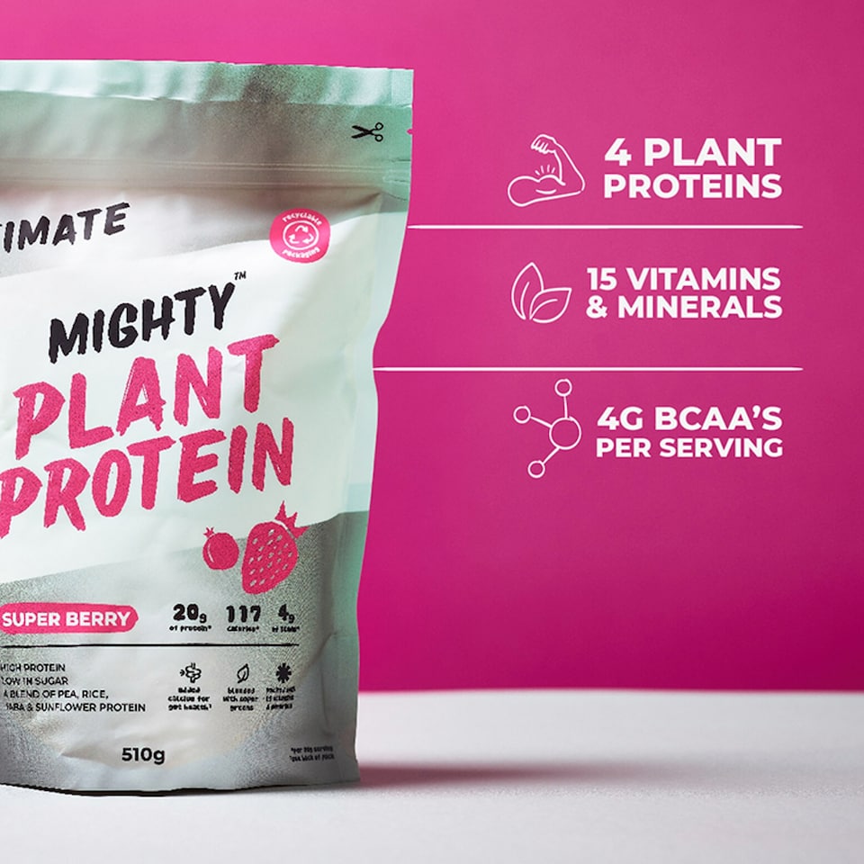 image 1 of Mighty Ultimate Plant Protein Powder - Super Berry 510g