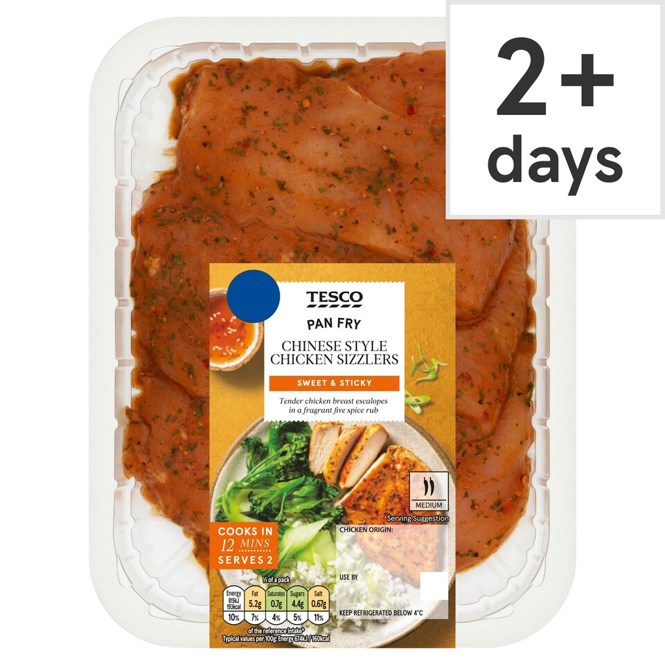  Tesco Pan Fry Chinese Style Chicken Sizzlers 318g