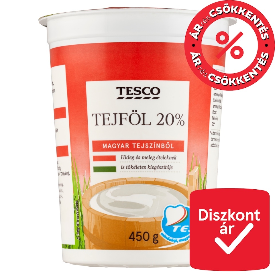 Tesco tejföl 20% 450 g