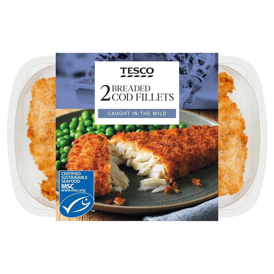 Tesco 2 Breaded Cod Fillets 300G