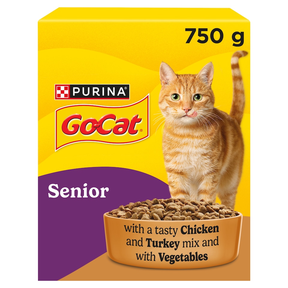 image 1 of GO-CAT Senior Chicken and Turkey Dry Cat Food 750g