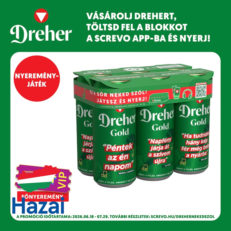 Dreher Gold Quality Light Beer 5% 6 x 0,5 l