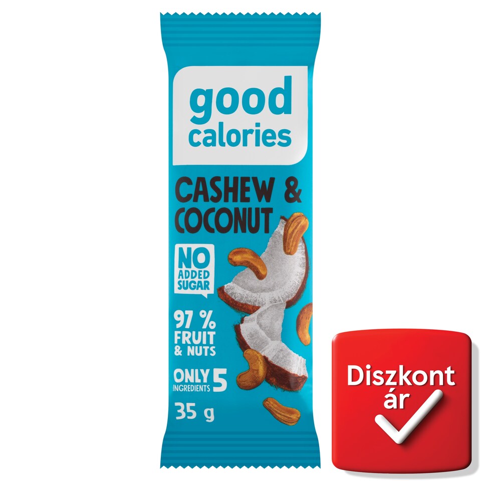 Good Calories datolyás szelet kesudióval, földimogyoróval és kókusszal 35 g  1. kép