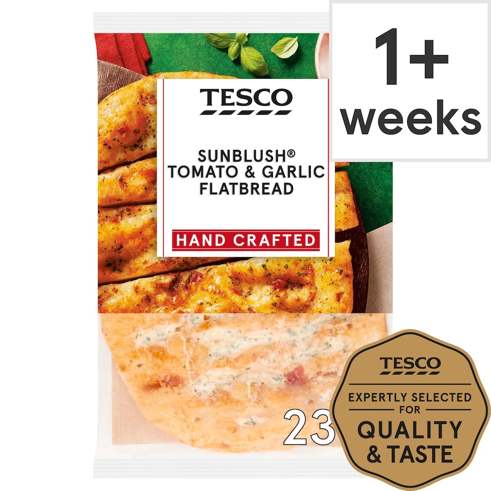 Tesco Sunblush Tomato & Garlic Flatbread 235 G