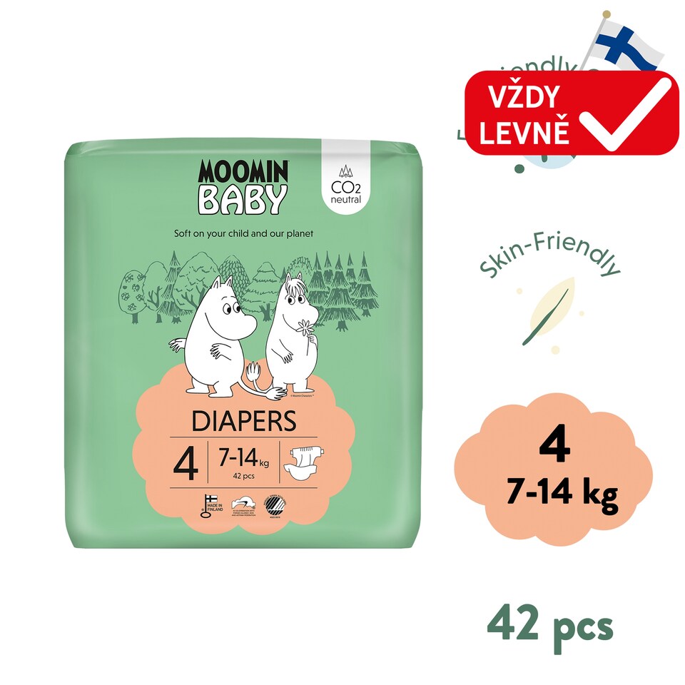 Moomin Baby Pleny 4 7-14 kg 42 ks