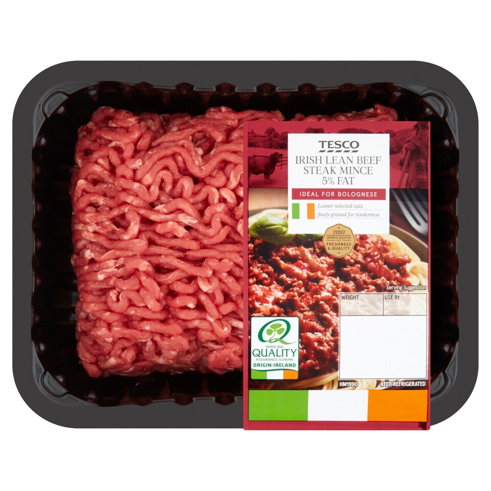 Tesco Irish Lean Beef Steak Mince 5% Fat 528G