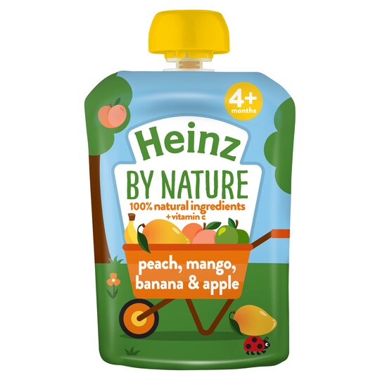 Heinz Fruit Pouch Peach Mango & Banana 100G Tesco Groceries