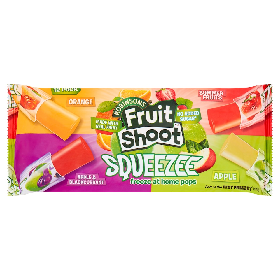 Robinsons Fruit Shoot Squeezee Pops No Added Sugar 12 x 45ml
