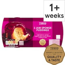 Tesco Raspberry Jam Sponge Puddings 2 Pack 220g