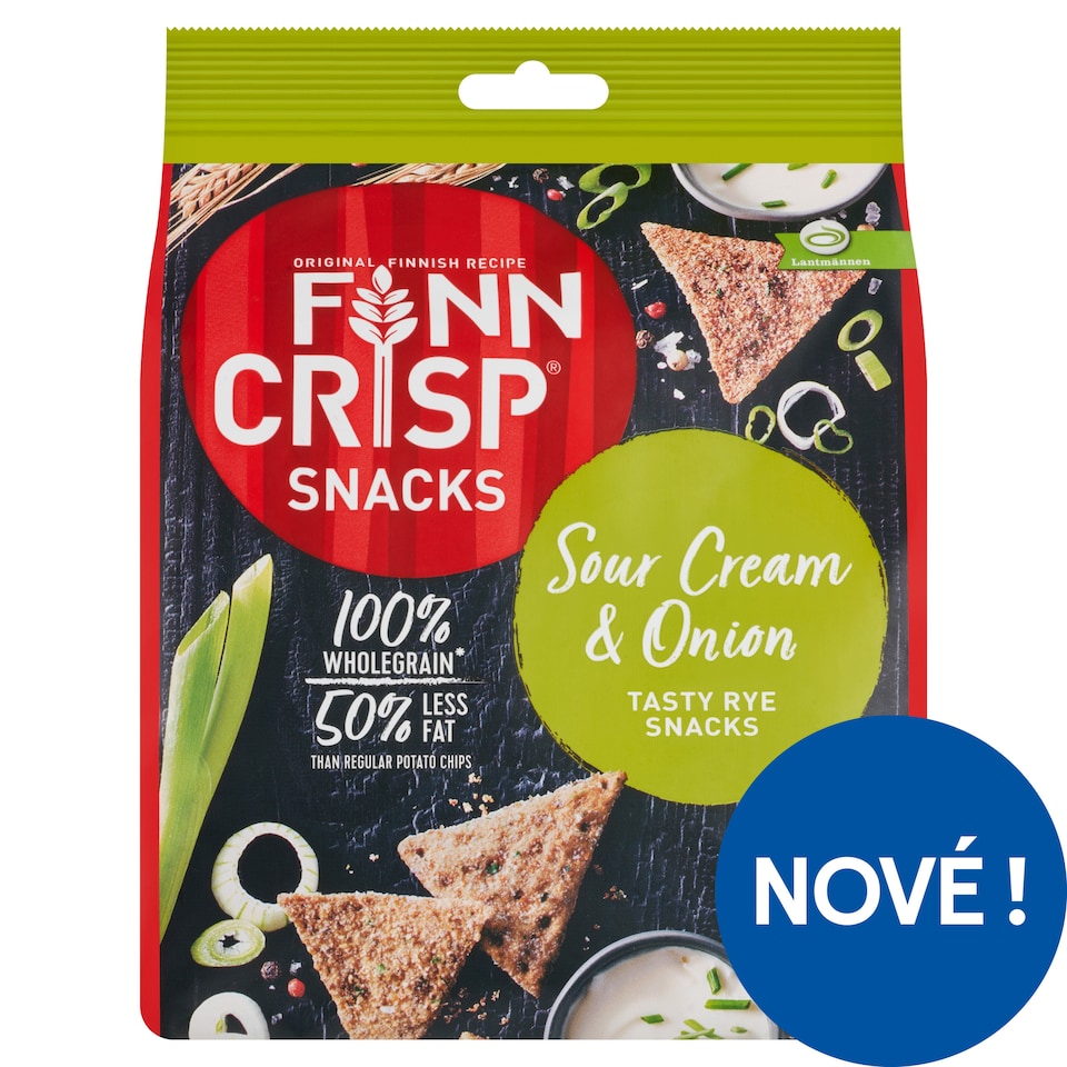 Obrázek 1 pro produkt Finn Crisp Celozrnný žitný snack s příchutí zakysaná smetana a cibule 150g
