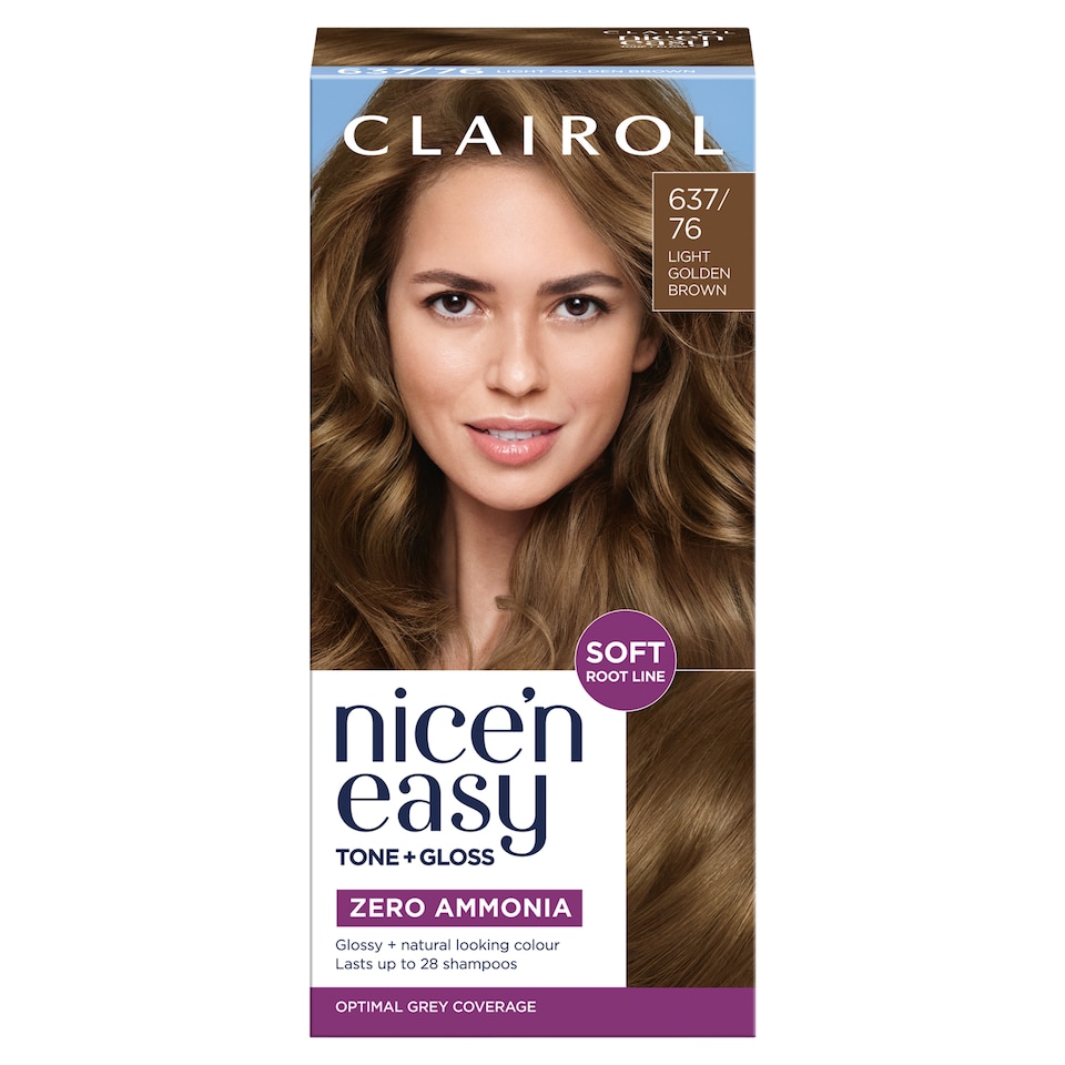 image 1 of CLAIROL NICE'N EASY TONE+GLOSS SEMI PERMANENT HAIR DYE - 637/76 LIGHT GOLDEN BROWN