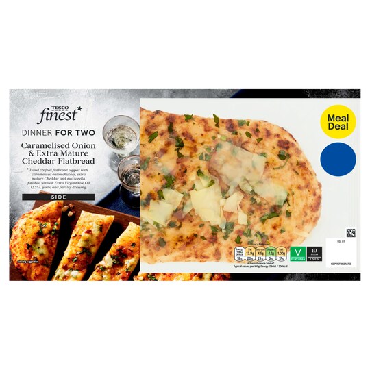 Tesco Finest Caramelised Onion & Cheddar Flatbread 235G Tesco Groceries