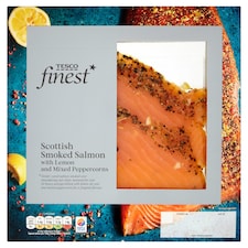 Tesco Finest* Scottish Smoked Salmon With Lemon And Peprcrn 100G