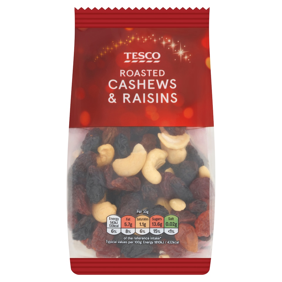 Tesco Roasted Cashew & Raisin Mix 225G