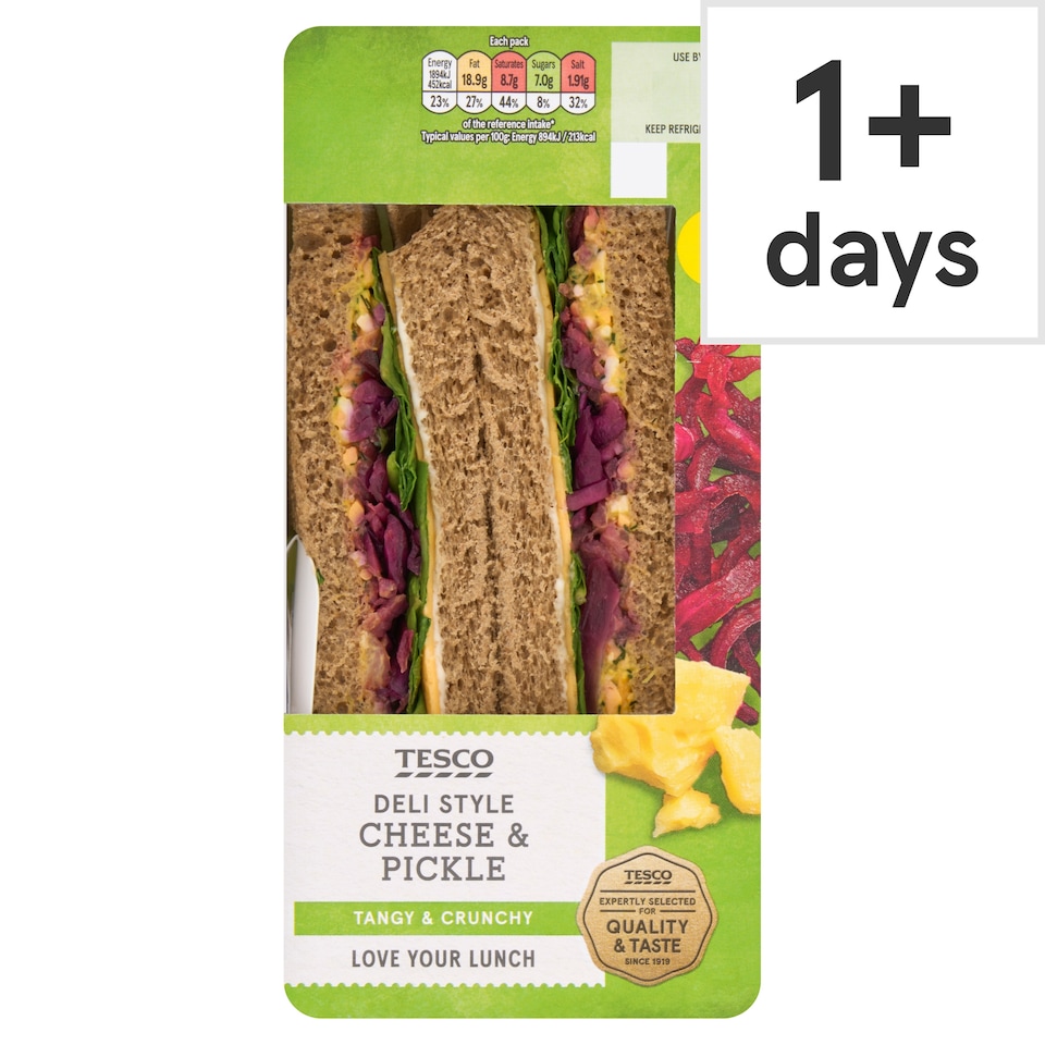 Tesco Deli Style Cheese & Pickle Sandwich