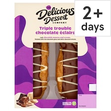 The Delicious Dessert Company Triple Chocolate Eclairs 2 Pack
