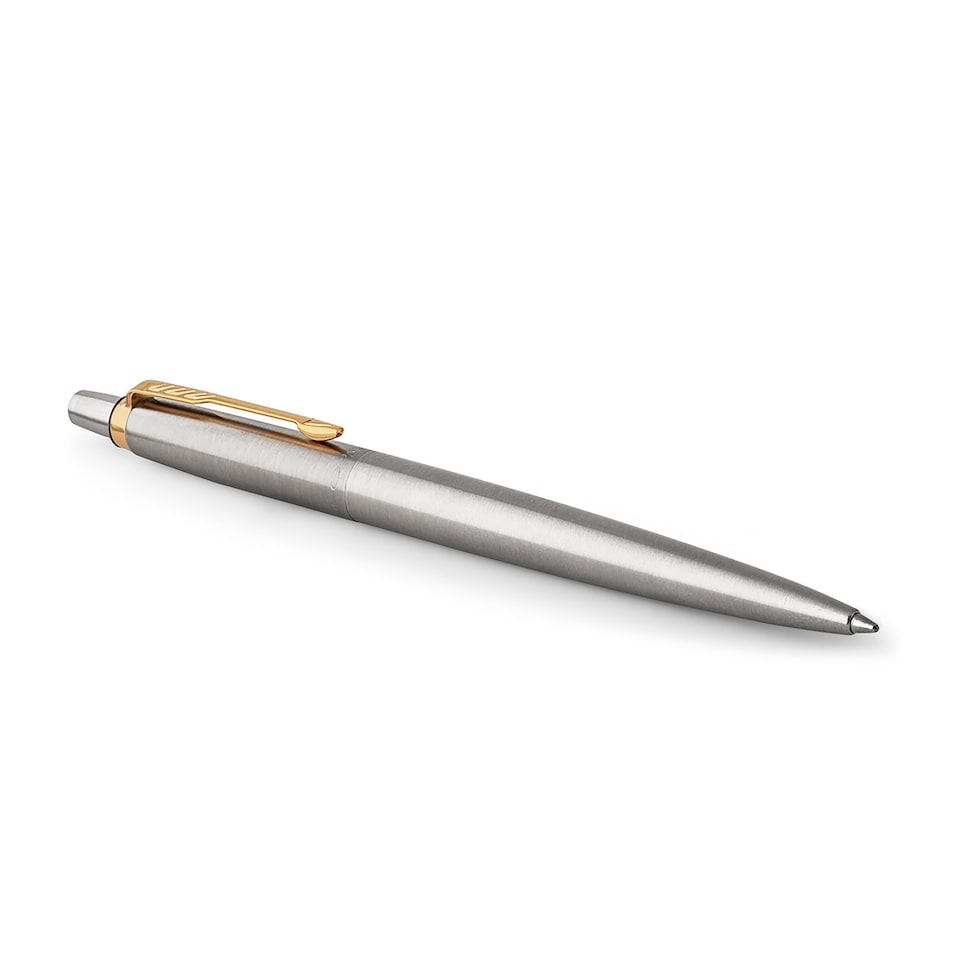 image 1 of Parker Jotter Stainless Steel Gold Trim Ball Pen