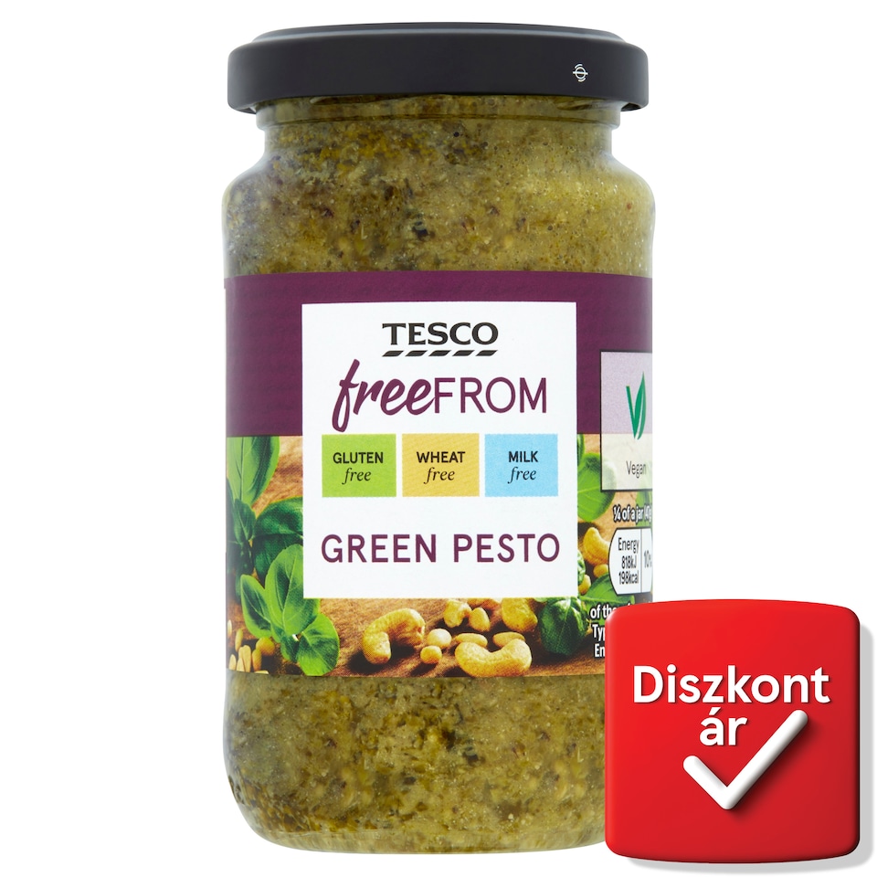Tesco Free From gluténmentes, bazsalikomos pesto szósz tofuval és kesudióval 190 g